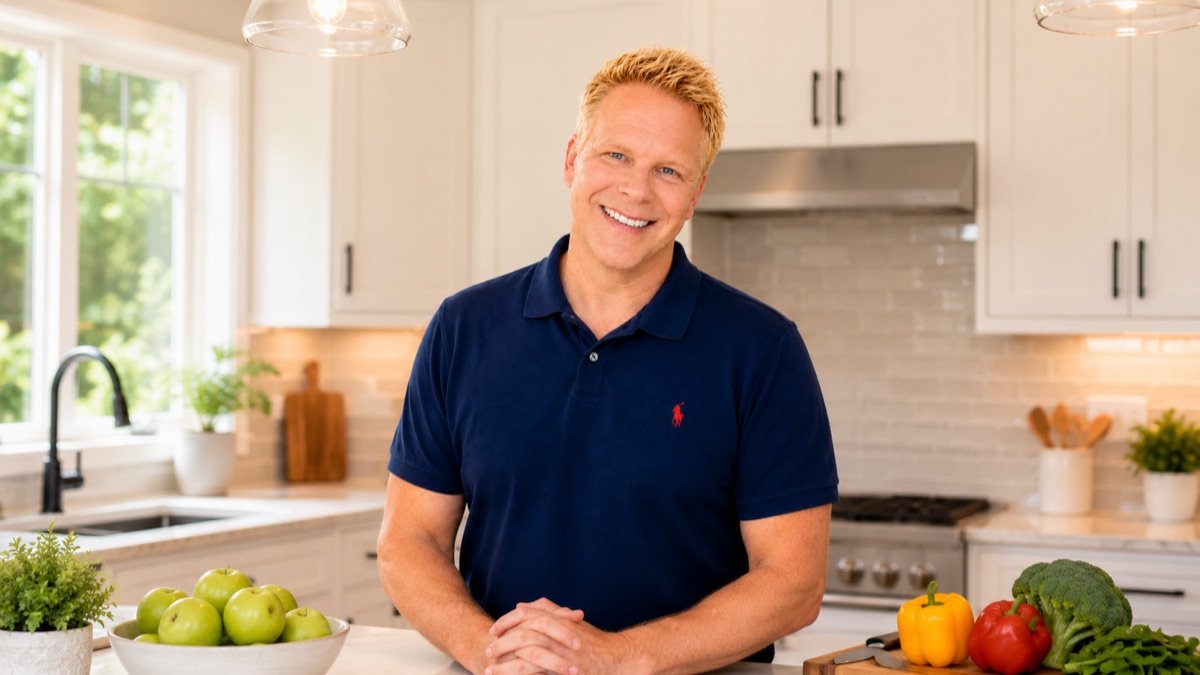 Robbie English Standing in Kitchen